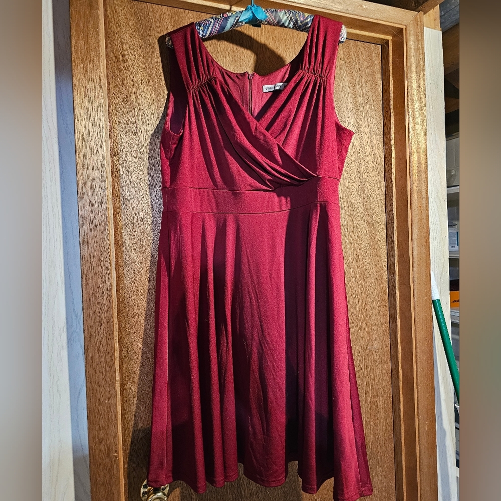 Grace Karin women's dress, maroon red, 2XL